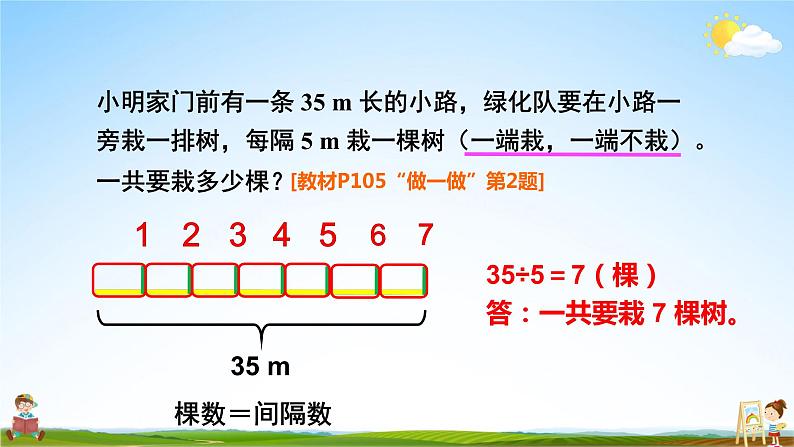 人教版数学五年级上册《7-2 植树问题（2）》课堂教学课件PPT公开课第8页