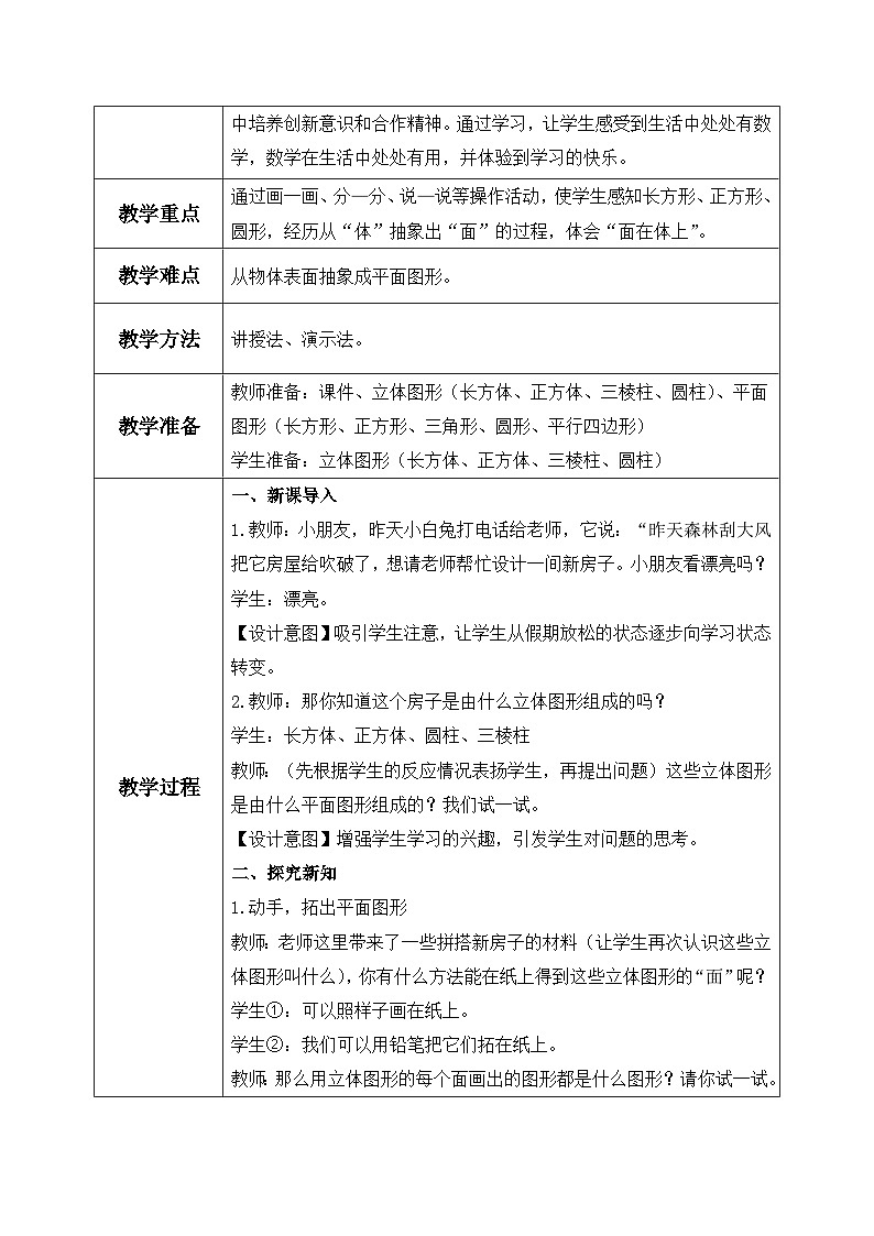 【核心素养】人教版小学数学一年级下册 第1课时  认识平面图形课件+ 教案（含教学反思）02