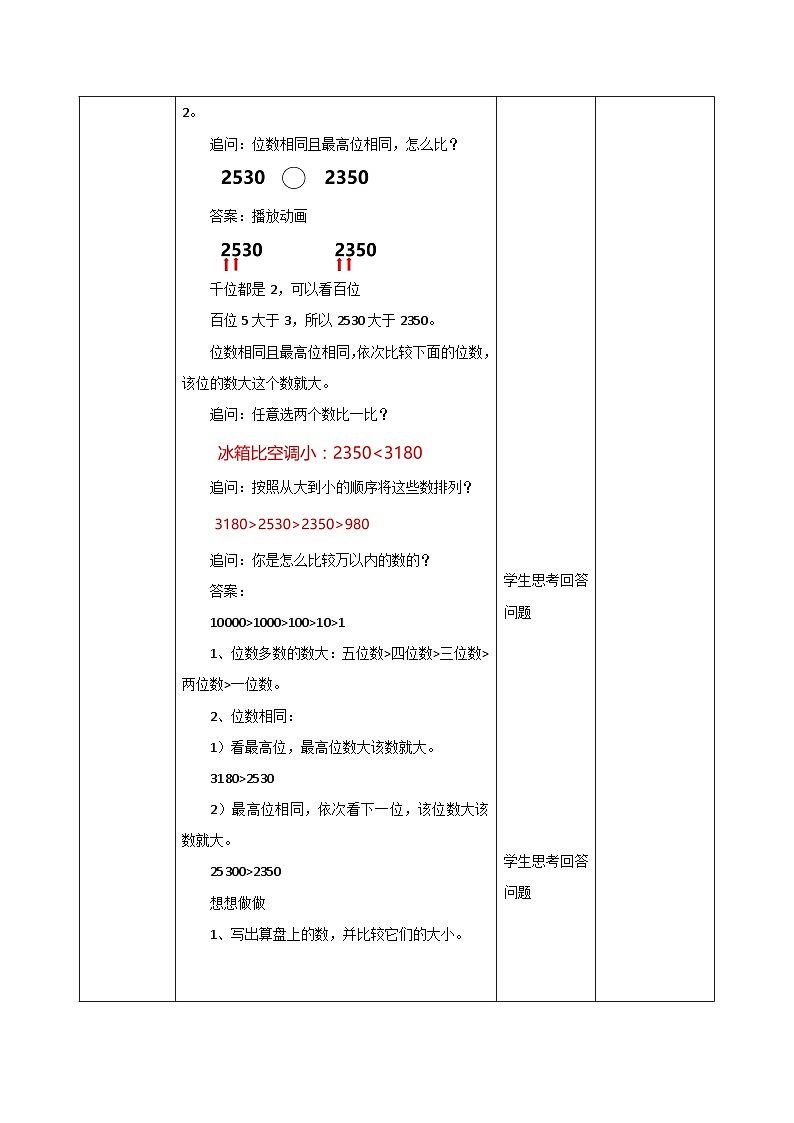 二年级下册数学教案万以内数的大小比较_苏教版03