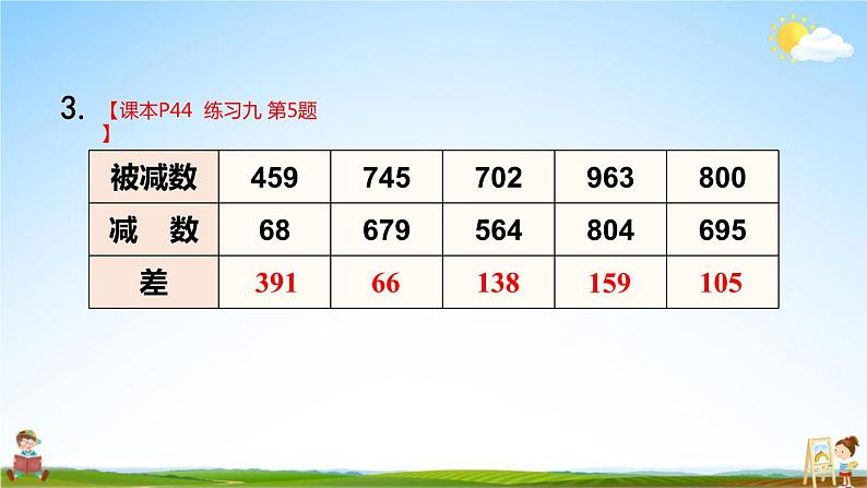 人教版三年级数学上册《4-2 减法 练习课（第1~3课时）》课堂教学课件PPT公开课04