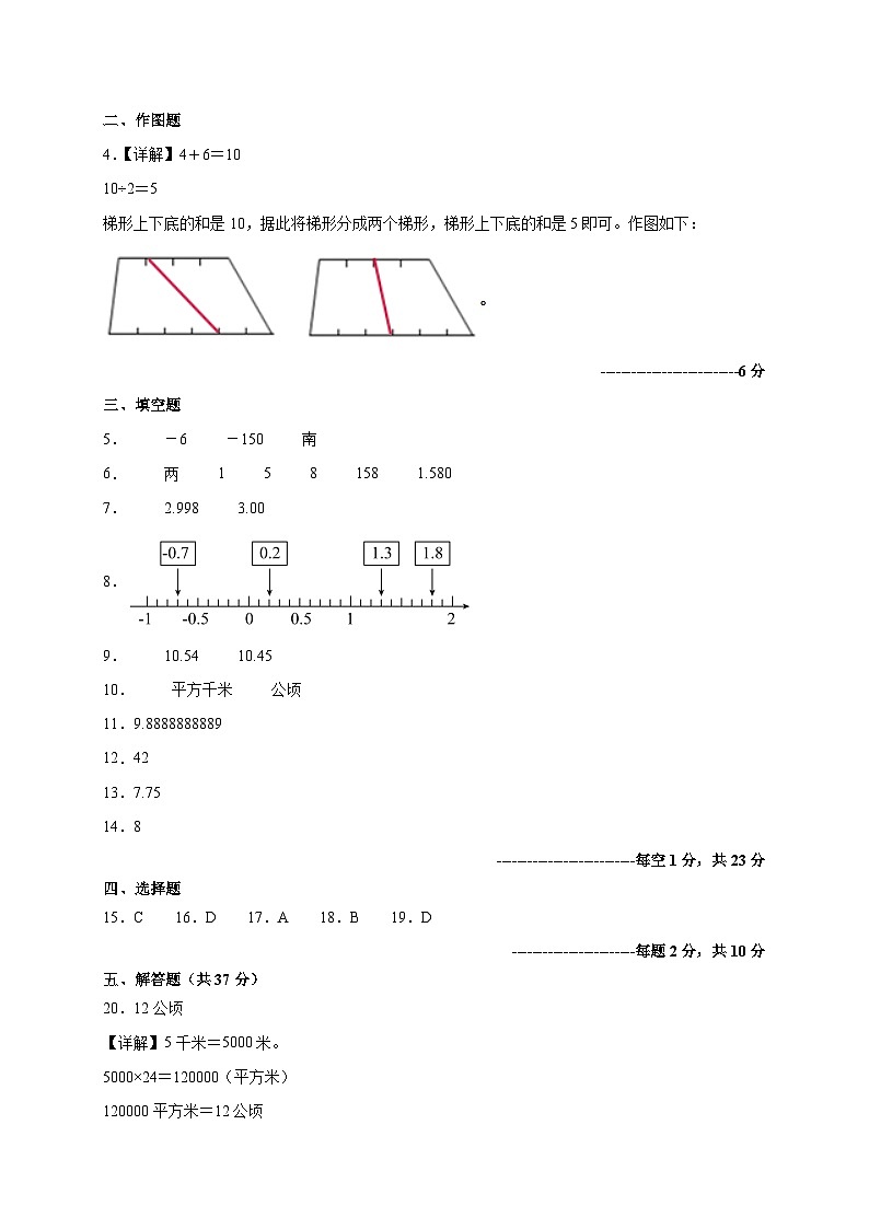江苏省苏州市2023-2024学年五年级上学期11月期中摸底调研数学试题02