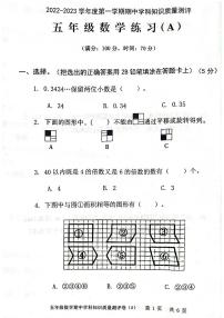 广东省茂名市化州市2022-2023学年五年级上学期期中考试数学试题