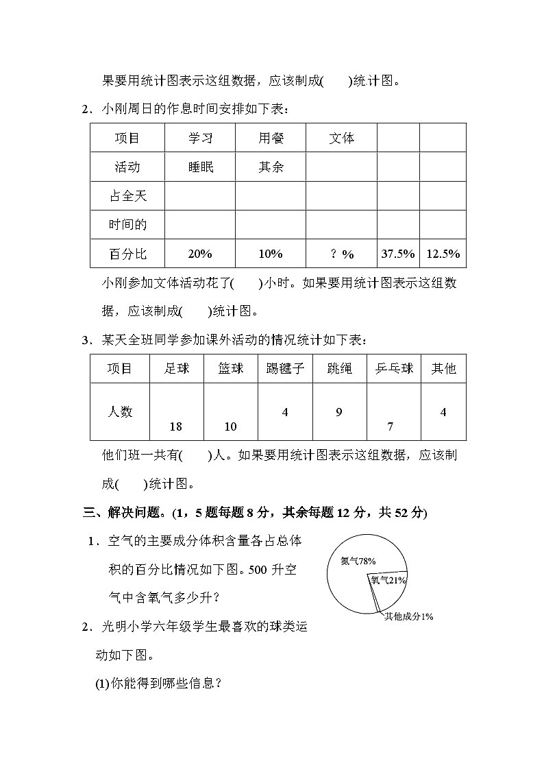 六年级上册数学第七单元教材过关卷 人教新课标第2页