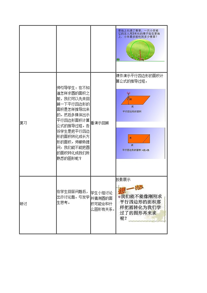 六年级上数学教学设计1圆的面积_人教新课标第3页