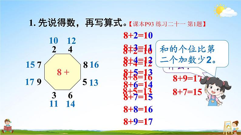 人教版一年级数学上册《练习二十一》课堂教学课件PPT公开课02