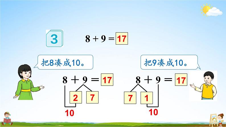 人教版一年级数学上册《8 第3课时 8、7、6加几（2）》课堂教学课件PPT公开课05