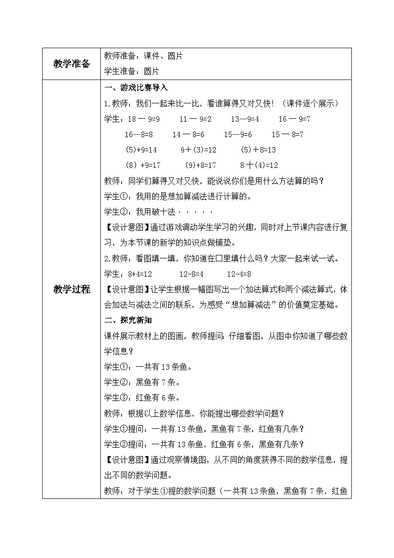 【核心素养】人教版小学数学一年级下册 第3课时  十几减7、6课件+ 教案（含教学反思）02