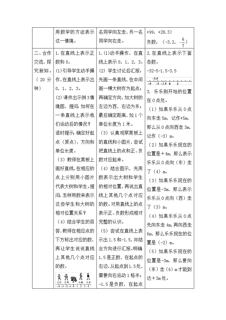 六年级下册数学教案第一单元 课时2 在直线上表示数_人教新课标第2页