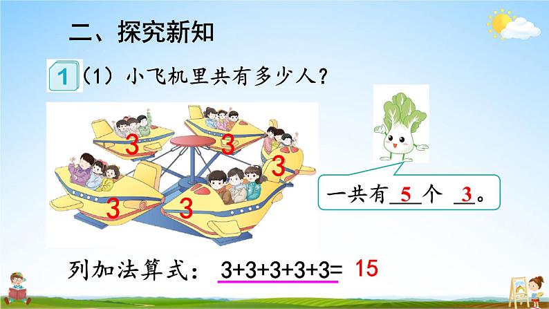 人教版数学二年级上册《4-1 第1课时 乘法的初步认识》课堂教学课件PPT公开课第5页