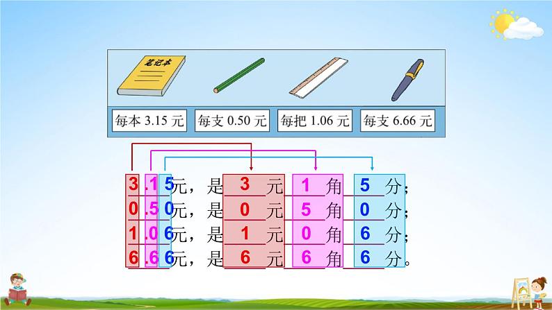 北师大版数学三年级上册《八 认识小数 第1课时 文具店》课堂教学课件PPT公开课第5页