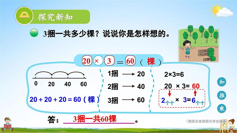 北师大版数学三年级上册《四 乘与除 第1课时 小树有多少棵》课堂教学课件PPT公开课07