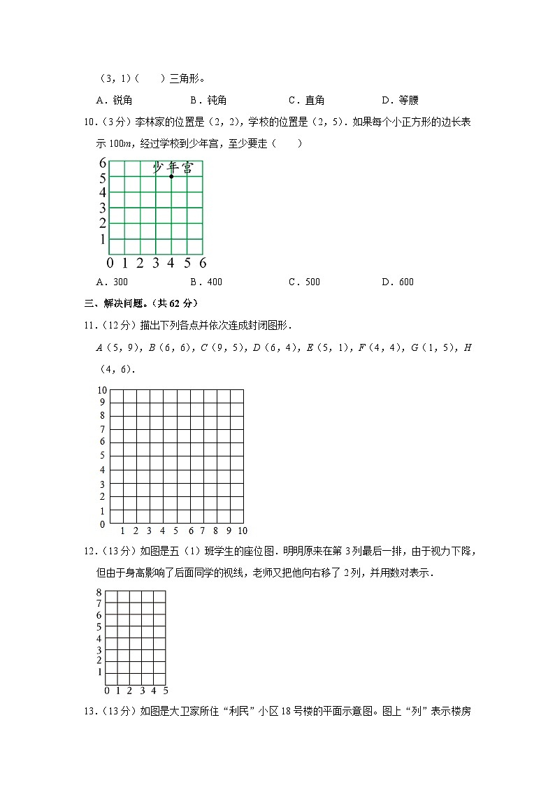 河南省新乡市红旗区实验小学2023-2024学年五年级上学期月考数学试卷（10月份）03