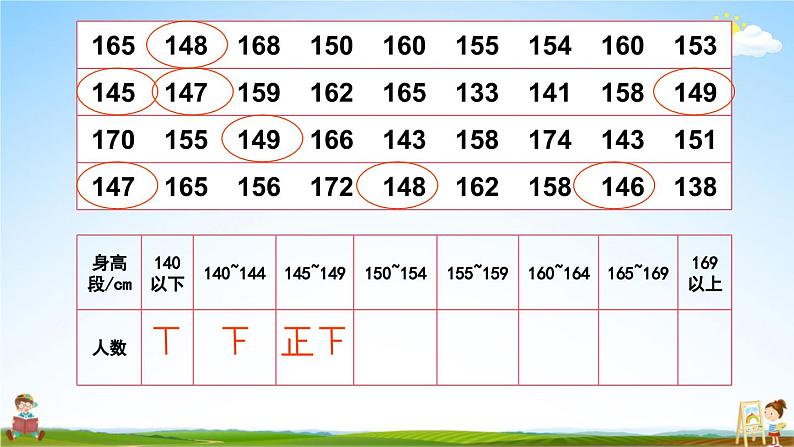 北师大版六年级数学上册《五 数据处理 第3课时 身高的情况》课堂教学课件PPT公开课第8页