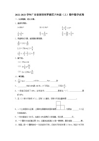 2022-2023学年广东省深圳市罗湖区六年级（上）期中数学试卷