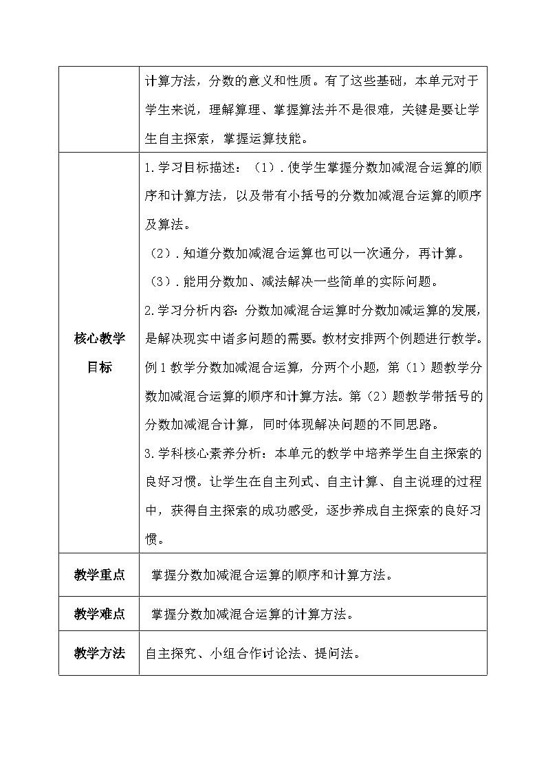 【核心素养】人教版小学数学五年级下册 6.5   分数加减混合运算  课件  教案（含教学反思）导学案02
