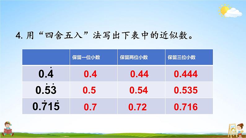 西南师大版五年级数学上册《三 小数除法 练习十四》课堂教学课件PPT公开课第5页