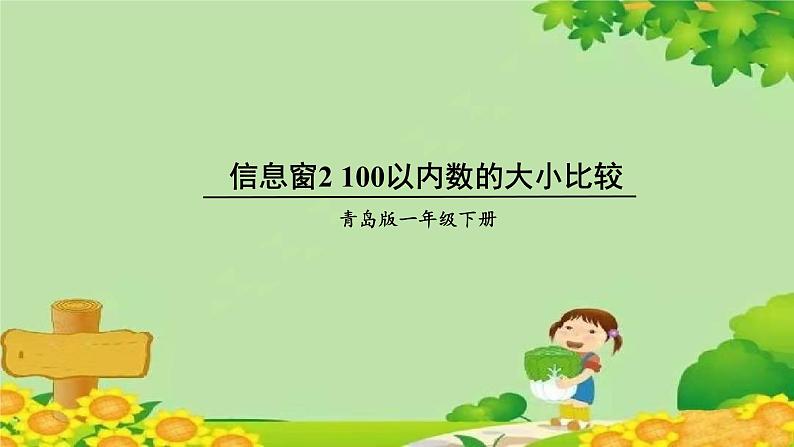 青岛版（六三制）数学一年级下册 三 丰收了——100以内数的认识-信息窗2 100以内数的大小比较课件第1页