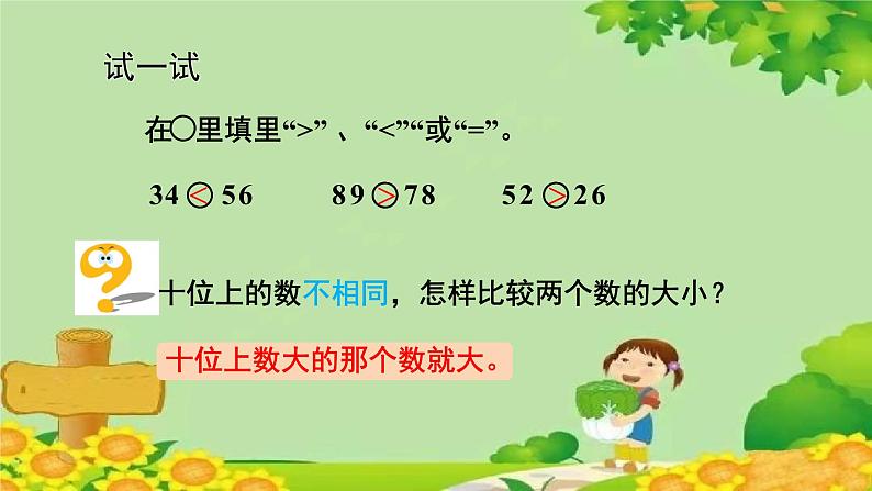 青岛版（六三制）数学一年级下册 三 丰收了——100以内数的认识-信息窗2 100以内数的大小比较课件第5页