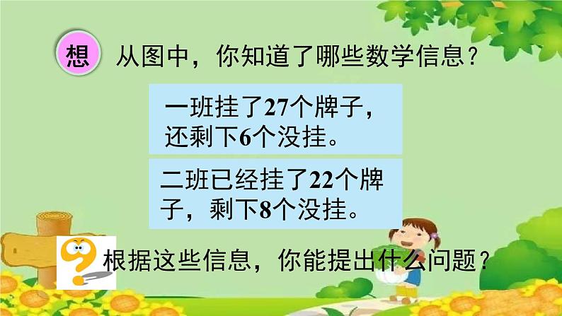 青岛版（六三制）数学一年级下册 五 绿色行动——100以内的加减法（一）-信息窗2 两位数加一位数（进位）课件第3页