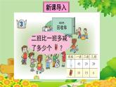 青岛版（六三制）数学一年级下册 五 绿色行动——100以内的加减法（一）-信息窗3 比多比少问题的解决、两位数减一位数（不退位）、两位数减整十数课件
