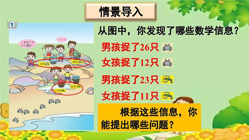 青岛版（六三制）数学一年级下册 七 大海边——100以内的加减法（二）-信息窗1 100以内数的不进位加法课件02