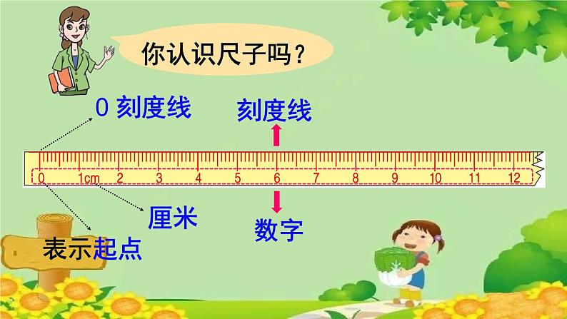 青岛版（六三制）数学一年级下册 八 阿福的新衣——厘米、米的认识-信息窗1 厘米的认识课件05