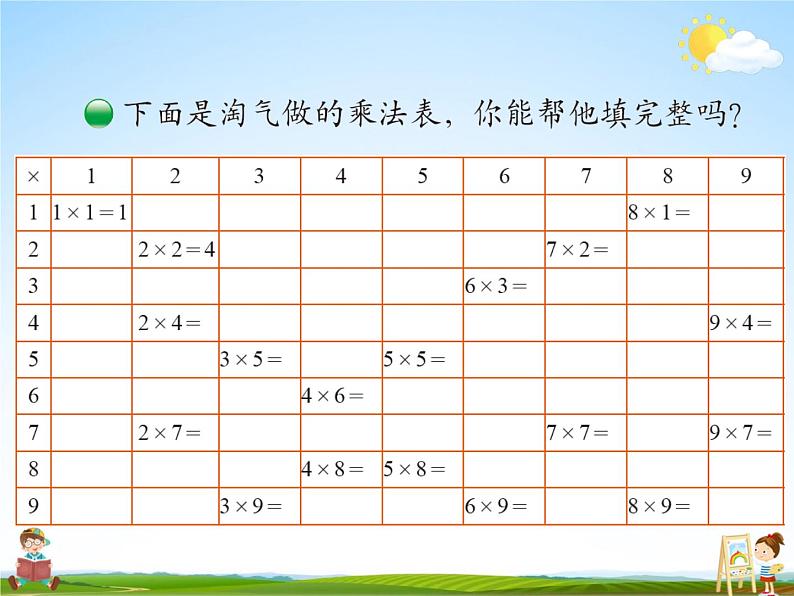 北师大版二年级数学上册《八 6-9的乘法口诀 第4课时 做个乘法表》课堂教学课件PPT公开课05