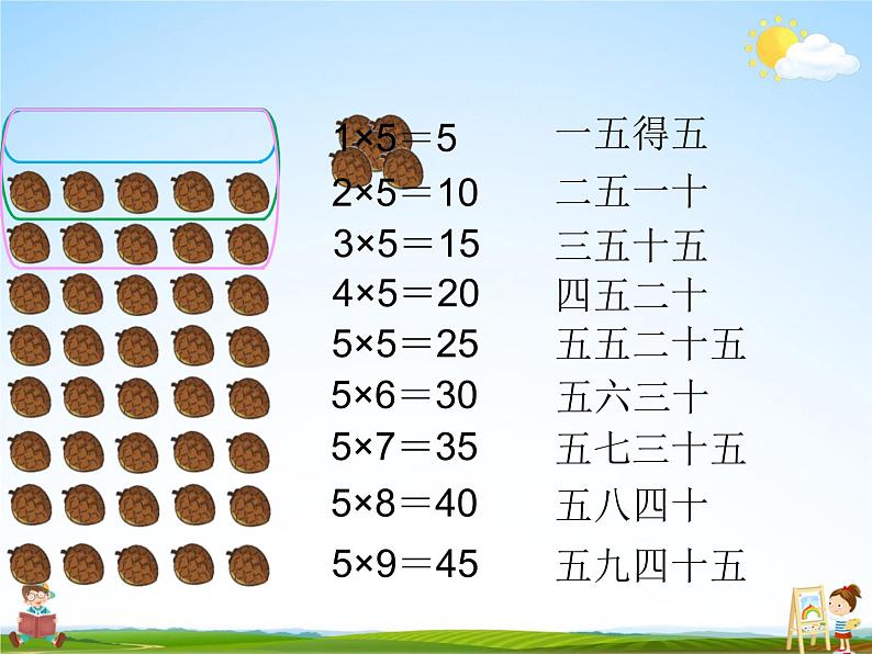 北师大版二年级数学上册《五 2-5的乘法口诀 第1课时 数松果》课堂教学课件PPT公开课第4页