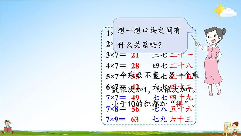 北师大版数学二年级上册《八 6~9的乘法口诀 第2课时 一共有多少天》课堂教学课件PPT公开课第5页