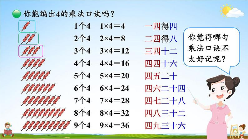 北师大版数学二年级上册《五 2~5的乘法口诀 第5课时 小熊请客》课堂教学课件PPT公开课05