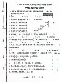 山东省济宁市嘉祥县2023-2024学年六年级上学期11月期中数学试题