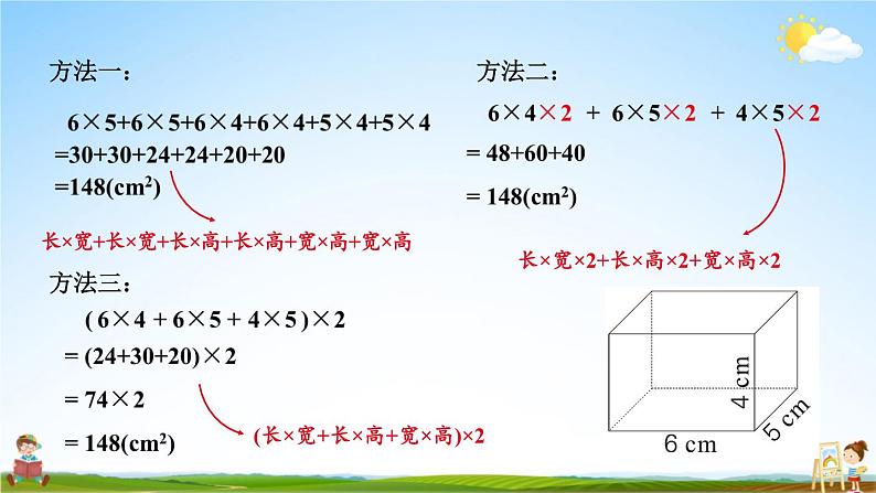 苏教版六年级数学上册《一 长方体和正方体 第3课时 长方体和正方体的表面积（1）》教学课件公开课第7页