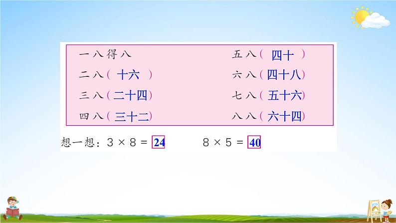 苏教版二年级数学上册《六 表内乘法和表内除法（二）第3课时 8的乘法口诀》课堂教学课件PPT公开课第4页