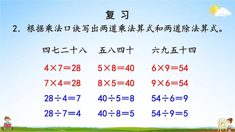 苏教版二年级数学上册《六 表内乘法和表内除法（二）复习》课堂教学课件PPT公开课03