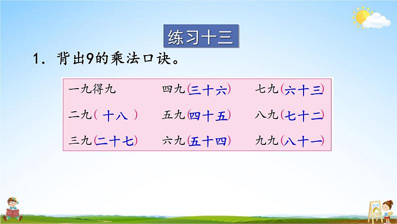 苏教版二年级数学上册《六 表内乘法和表内除法（二）练习十三》课堂教学课件PPT公开课02