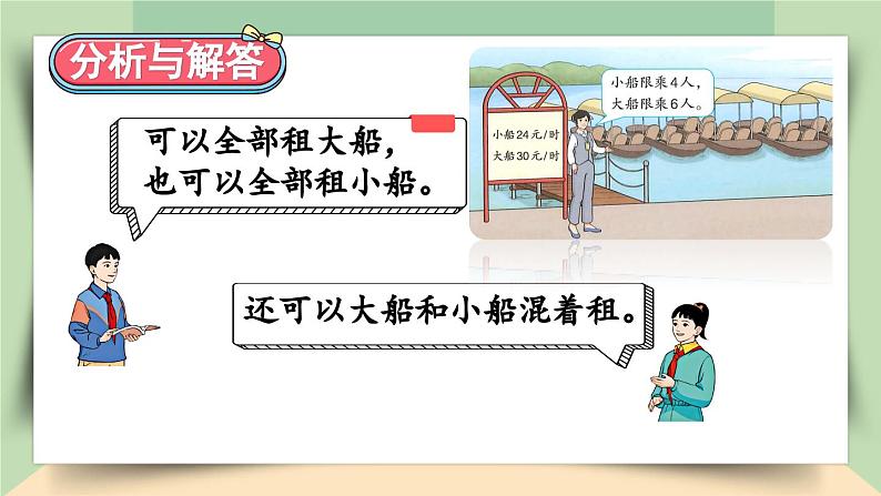 【核心素养】人教版小学数学四年级下册1.6    租船问题    课件+教案+导学案(含教学反思)07