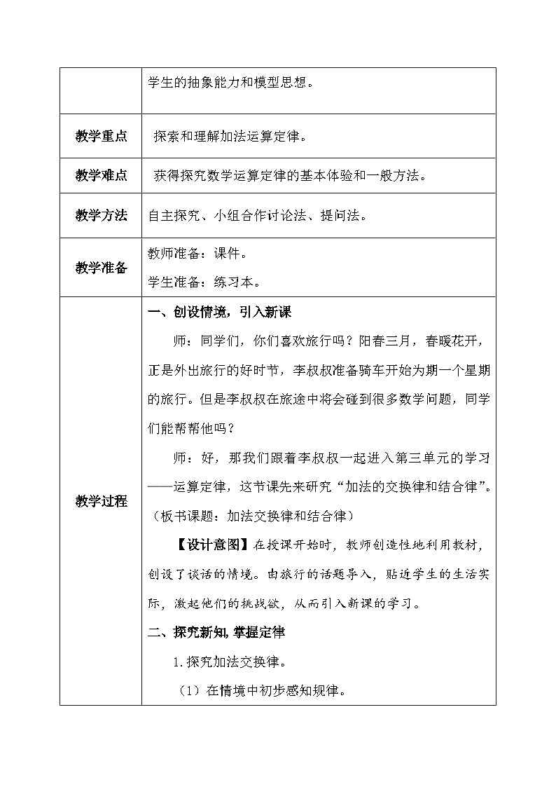 【核心素养】人教版小学数学四年级下册3.1  加法运算律    课件+教案+导学案(含教学反思)03