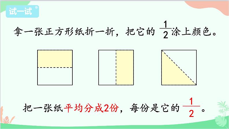 苏教版数学三年级上册 第7单元 分数的初步认识（一）第1课时 认识几分之一课件第6页