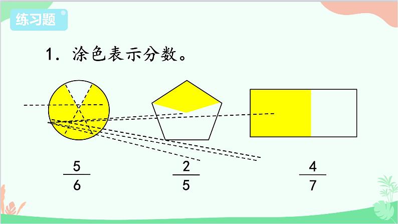 苏教版数学三年级上册 第7单元 分数的初步认识（一）练习11课件第2页