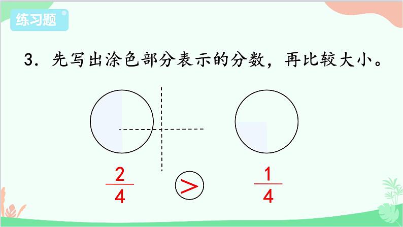 苏教版数学三年级上册 第7单元 分数的初步认识（一）练习11课件第5页