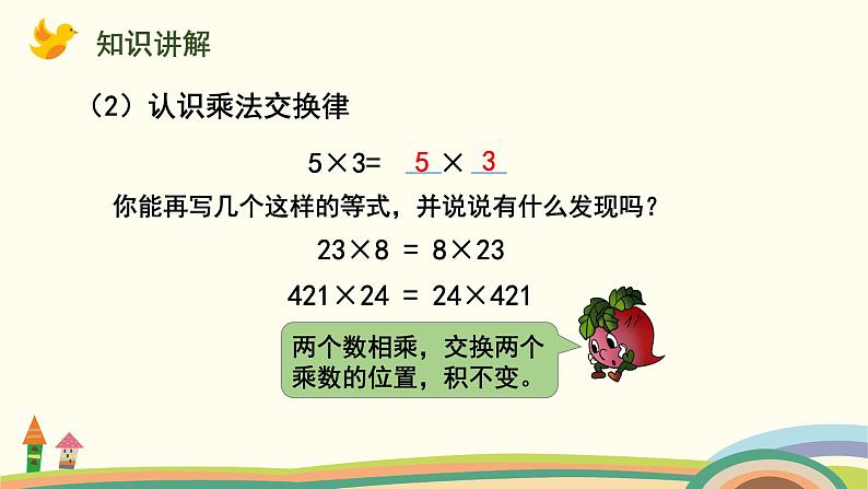 苏教版四年级数学下册课件 6.3  乘法交换律和结合律及其简便计算第5页