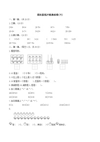 期末提优冲刺基础卷（试题）一年级上册数学人教版