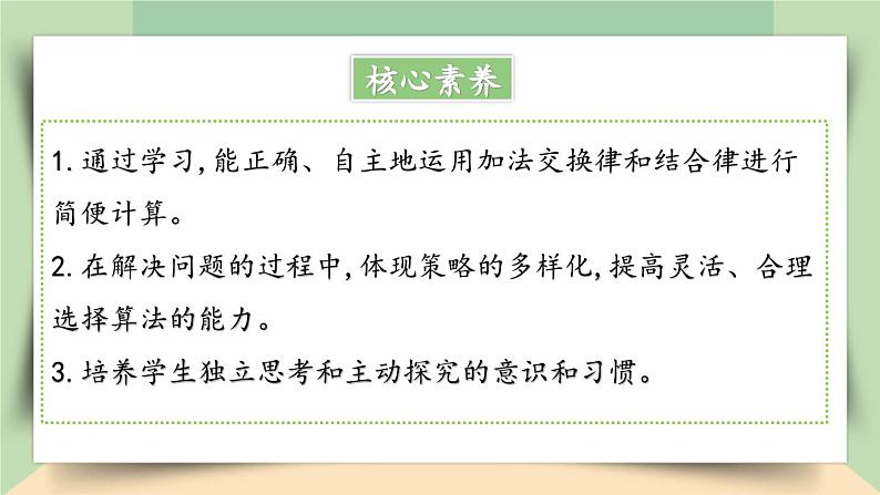 【核心素养】人教版小学数学四年级下册3.2  加法运算律的应用    课件+教案+导学案(含教学反思)02