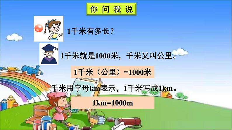 青岛版（六三制）数学二年级下册 三 甜甜的梦——毫米、分米、千米的认识 2 千米的认识课件03