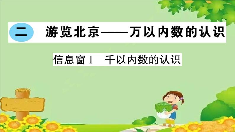 青岛版（六三制）数学二年级下册 二 游览北京——万以内数的认识学案课件01