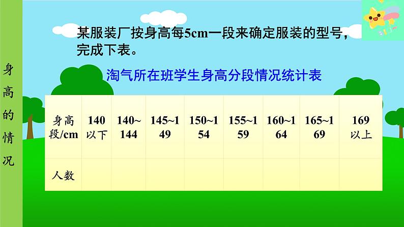 北师大版数学六年级上册 第5单元 数据处理-第3课时 身高的情况课件08