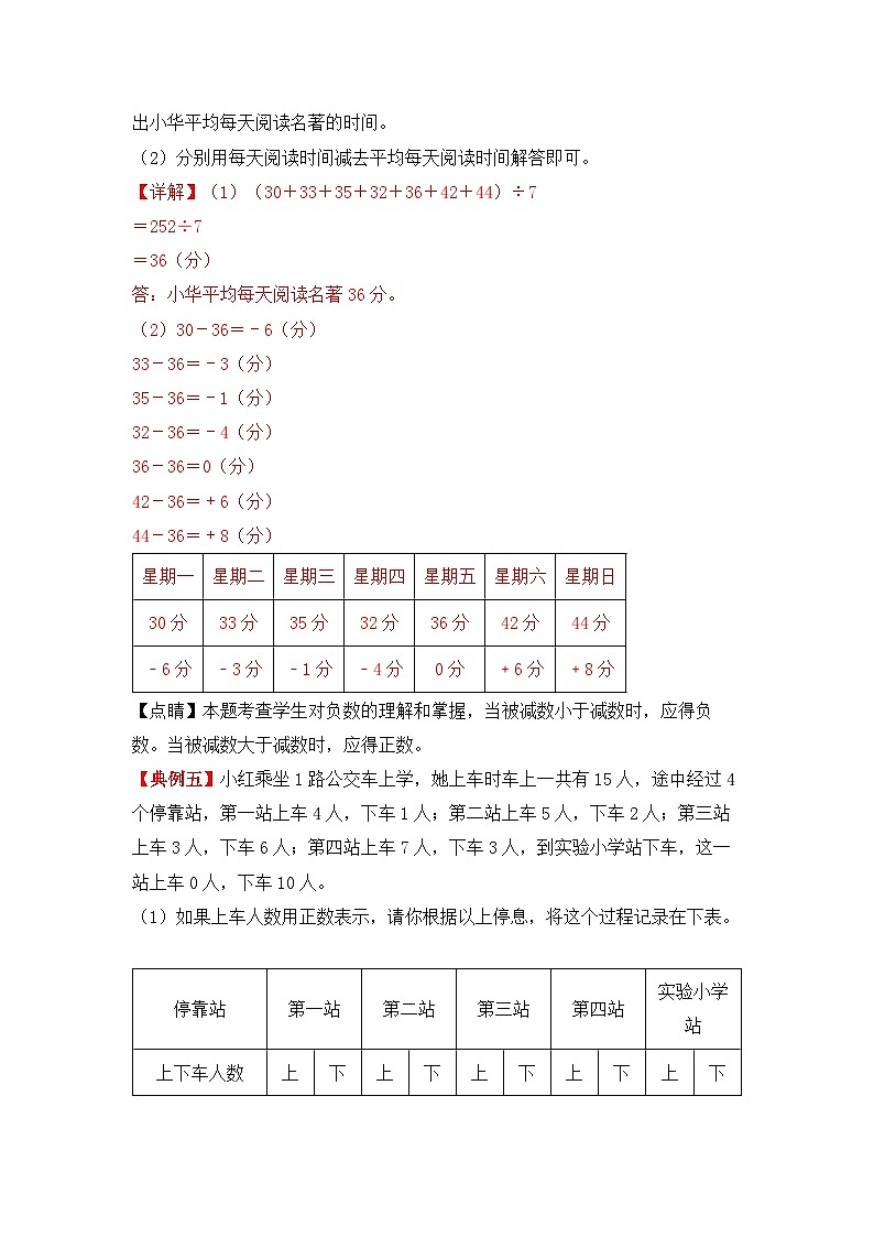 【应用题专项】北师大版四年级数学上册 第7单元 生活中的负数（知识梳理+典例精讲+专项训练） （含答案）第3页