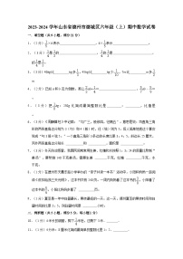 山东省德州市德城区2023-2024学年六年级上学期期中数学试卷