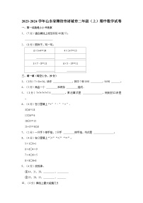 2023-2024学年山东省潍坊市诸城市二年级（上）期中数学试卷