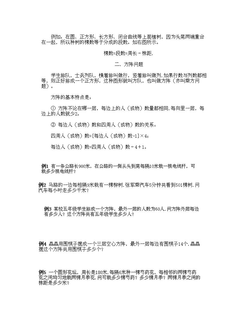 小学三年级上册数学奥数知识点讲解第4课《植树与方阵问题》试题附答案第2页